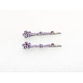 thumbnail image 3 of Faship A Pair Of Lavender Rhinestone Crystal Floral Hair Clip Pins 2 Pcs, 3 of 5