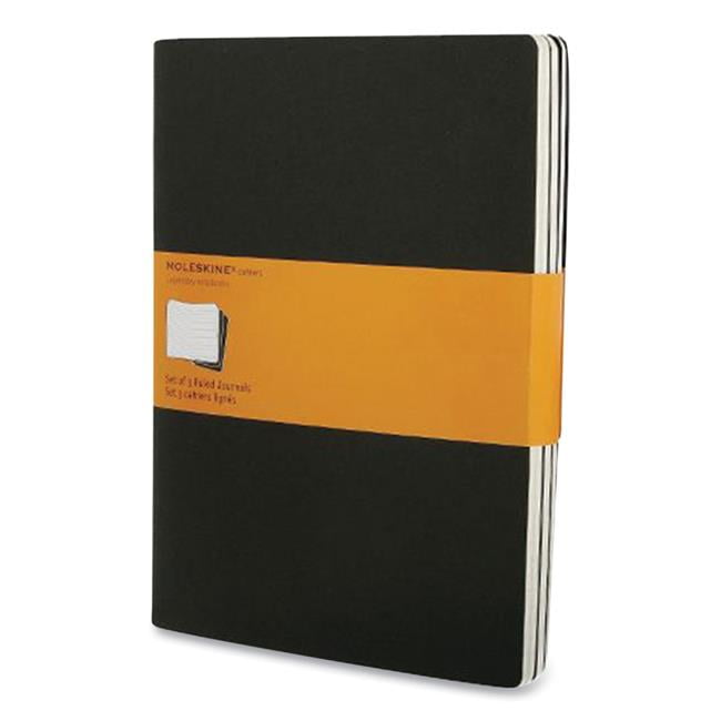 Hachette 705038 10 x 7.5 in. 1 Subject Narrow Rule Cahier Journal, Black - Pack of 3