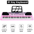 thumbnail image 4 of iMeshbean Piano Keyboard 61 Keys Electric Keyboard Piano Keyboard Piano for Beginners with Stand, Built-in Dual Speakers, Microphone & Display Panel, Pink, 4 of 15