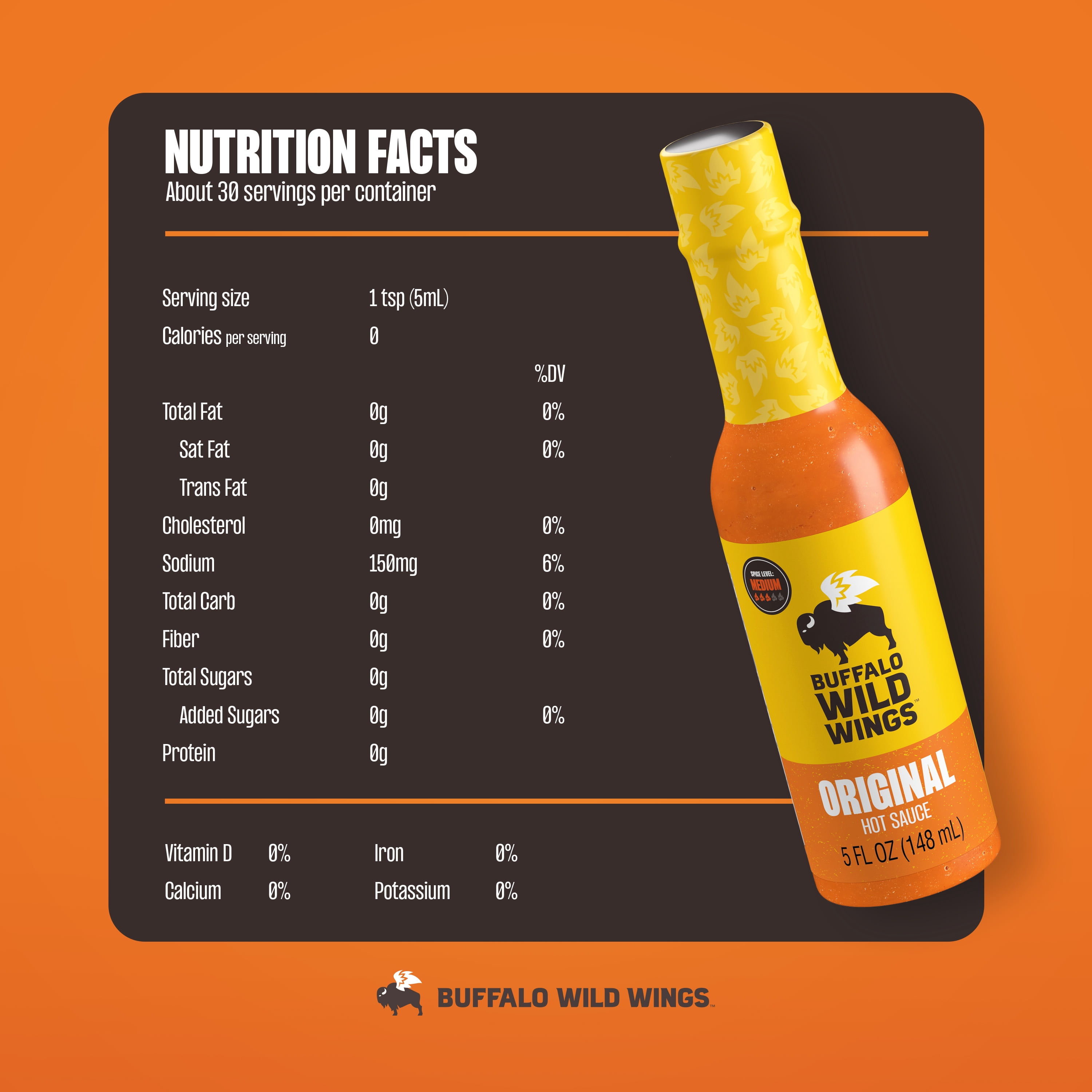 Buffalo Wild Wings Hot Sauce, 5 fl. oz.