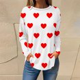thumbnail image 2 of FAIWAD Tunique à Cœur pour Femmes Manches Longues Col Rond T-Shirts Tendance Grande Taille Chandail Tops, 2 of 5