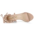 thumbnail image 4 of BLISSFUL STEP Women's Solid Color Strap Block Heel Lace up Sandals, 4 of 6