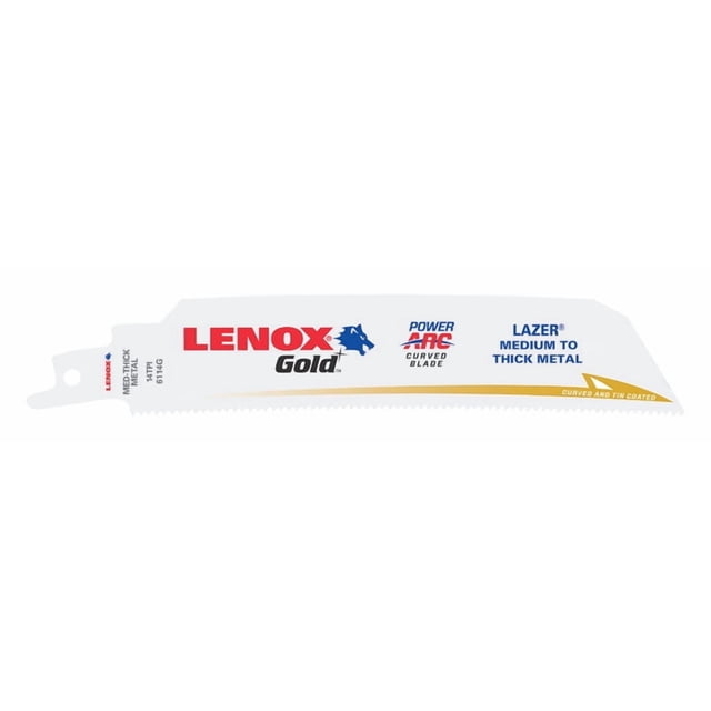 Hoja de sierra recíproca Lenox Gold, 6 pulgadas, 14 TPI, paquete de 5
