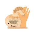 thumbnail image 3 of Decoración de gestos familiares de madera para el Día de la Madre | Adorno de decoración para el hogar | Artesanía de madera con acabado natural | Regalo sentimental | Tamaño 25x20cm | Calidad, 3 of 7