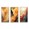 thumbnail image 2 of Designart "Vintage Elegance Ornamental Orange Waves" Abstract Shapes Framed Wall Art Set Of 3 - Orange Transitional Frame Gallery Set For Office Decor, 2 of 6