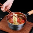 thumbnail image 3 of landege 1pc Stainless Steel Ladle Kitchen Wooden Handle Ladle Household Durable Scoop, 3 of 8