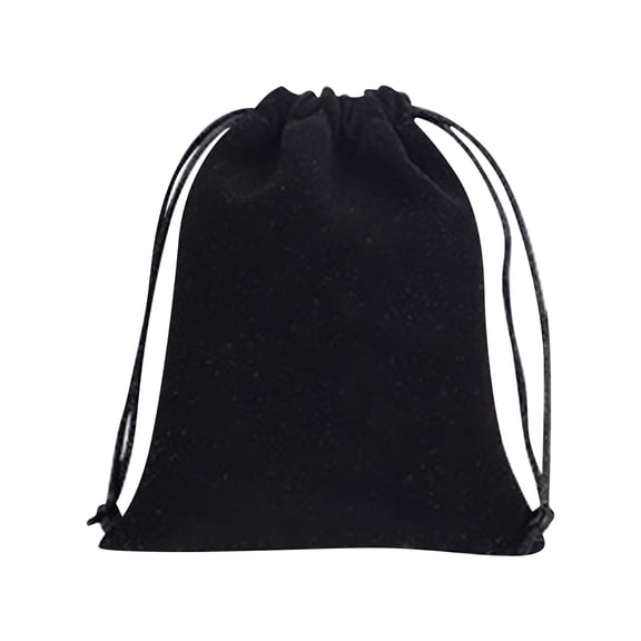Velvet Drawstring Pouches, Soft Jewelry Gift Bags Small Storage Bags for Necklaces Bracelets Earrings and Trinkets for Home and Travel Use Velvet Fabric, Black