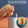 thumbnail image 3 of Transemion Toothpick Box Anti-skid Dispenser Automatic Press Toothpicks Holder Household Decorative Storage Boxes Collecting Pink 1Set, 3 of 6