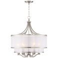 thumbnail image 6 of Possini Euro Design Nor Brushed Nickel Pendant Chandelier 23" Wide Modern Double White Organza Shade 6-Light Fixture for Dining Room Kitchen Island, 6 of 9
