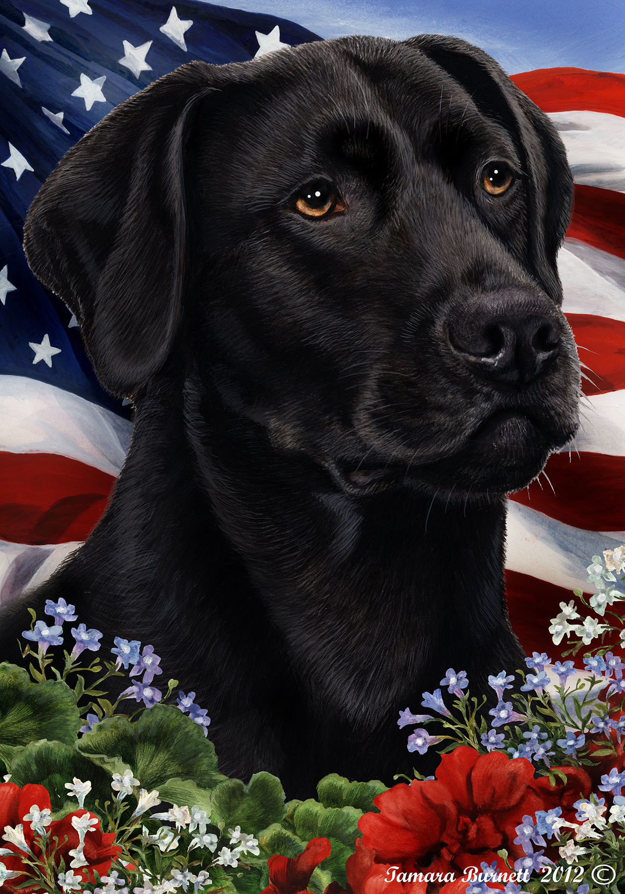 Labrador Black Best of Breed Patriotic I Garden Flags