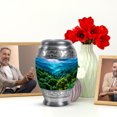 thumbnail image 6 of JAGASY Mountain Memorial Keepsake Urn for Ashes Adult Male, Sky Blue Small Urns for Human Ashes, Forest Trees Decorative Urns for Parents, Handmade Cremation Urn for Mom & Dad, (3 Inch), 6 of 7