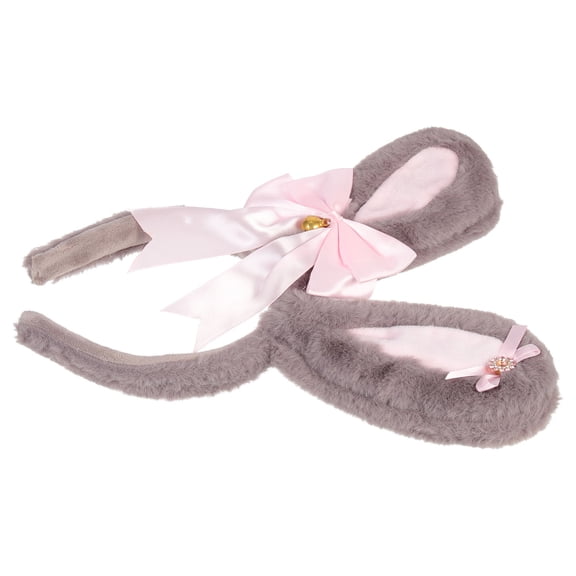 LOLIPPYY Bowknot Rabbit Ear Headwear in Grey Comfortable Lightweight Easter Party Hair Accessory