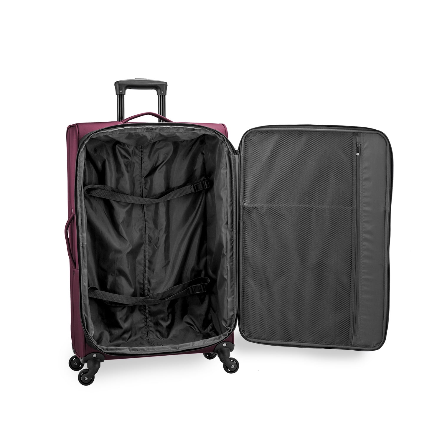 U.S. Traveler Anzio Softside Expandable Spinner Luggage Set, Burgundy, 3-Piece (22/26/30)