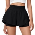 thumbnail image 2 of Dwellite Running Shorts for Women High Waisted Quick Dry Butterfly Flowy Athletic Gym Yoga with Pockets Black M, 2 of 5