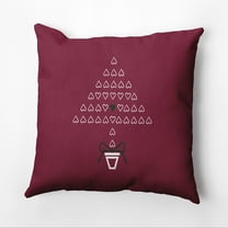 16" x 16" Simply Daisy Hearty Holidays Polyester Accent Pillow, Maroon (1 Count)