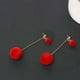 thumbnail image 2 of Guardurnaity Pendientes de bola redonda para mujeres y niñas, aretes de aleación con forma de gota, joyería de moda con personalidad Ropa, zapatos y accesorios Miscelánea rojo, 2 of 6