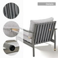 thumbnail image 5 of HAPPATIO Patio Sofa Aluminum Armchairs Set of 2, Outdoor Single Sofa with Thick Cushion and Rope Backrest,All-Weather for Outside, Porch, Deck, Garden, Grey, 5 of 6