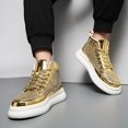 thumbnail image 2 of LASUDRAA Mens and Womens Ankle Couple Shoes Sequins Trendy High Top Street Dance Casual Board Shoes, 2 of 8