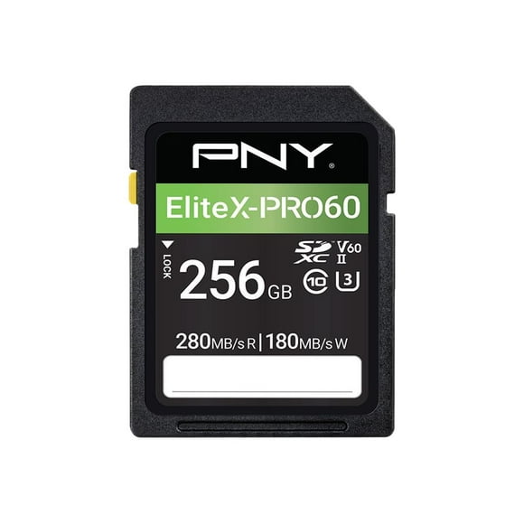 PNY EliteX-PRO60 - Flash memory card - 256 GB - Video Class V60 / UHS-II U3 / Class10 - microSDXC UHS-II
