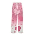 thumbnail image 4 of Fgvctg Valentine's Day Men's Pajamas Comfy Love Heart Graphic Wide Leg Pajamas Sleepwear High Waisted Pj Pant Oversized Fall Spring Drawstring Lounge Pants with Pockets Light pink XL, 4 of 5