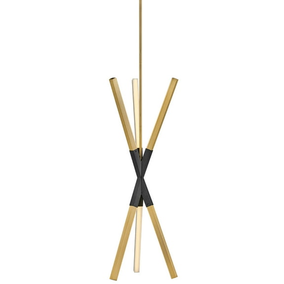 Fredrick Ramond Fr30617 Rae 15" Wide Led Abstract Pendant - Lacquered Brass / Black