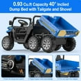 thumbnail image 5 of Lumiparty 24V Electric Powered Ride-on Dump Truck for Kids, 2-Seater Child Toy Truck with 6 Wheels 4WD, Remote Control, Parent Control & Music, Blue, 5 of 9