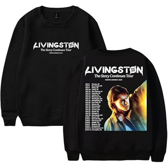 Livingston Merch 2025 The Story Continues Tour Long Sleeve Classic Trend Sweatshirt Unisex Hip-Hop Outfit
