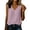 Hot Pink, variant on Wovilon Women's V-Neck Sleeveless Tank Top with Side Button Detail, Cotton Linen Blend Loose Fit Casual Summer Vacation Blouse Shirt for Daily Wear