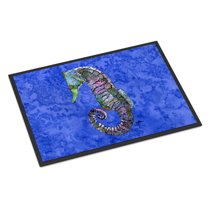 Carolines Treasures 8639JMAT Seahorse Doormat 24x36 36"L x 24"W multicolor