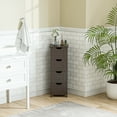 thumbnail image 6 of HomGarden 4 Drawers Bathroom Storage Cabinet Narrow Floor Side Cabinet for Kitchen, Dining Room Espresso, 6 of 10