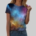 thumbnail image 2 of larppty 3D Pattern Print T-Shirt Colorful Space Graphic Tees for Women (Sky Blue, 3XL), 2 of 6