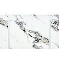 thumbnail image 3 of 55" Faux Marble Top Dining Table For 4, Rectangular Style, White & Silver, Simple Assembly, Fits Home Office And Living Room 4 55 Inch Table, Uncomplicated For, 3 of 6
