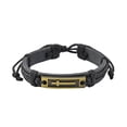thumbnail image 6 of Shop LC Set of 2 Black Color Genuine Leather Dualtone Adjustable Bracelet Jewelry Gift, 6 of 10