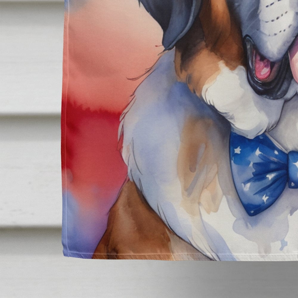 Saint Bernard Patriotic American House Flag 28 in x 40 in