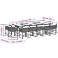 thumbnail image 4 of vidaXL 15 Piece Garden Dining Set with Cushions Grey Poly Rattan, 4 of 5