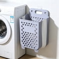 thumbnail image 6 of Foldable Hanging Laundry Basket Wall Mount Dirty Clothes Hamper Collapsible Storage Bin for Bathroom Bedroom 14.17x11x5.9 Inch, 6 of 6