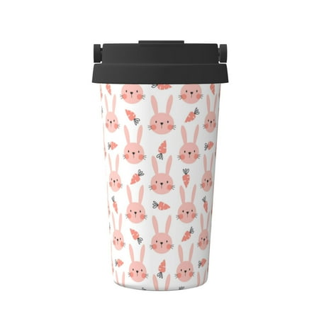 

Salouo Rabbit Is And Carrots Print Coffee Travel Mug Spill Proof with Lid-Stainless Steel Vacuum Insulated Tumbler - Thermos Cup for Keep Hot/Ice Coffee Tea and Beer