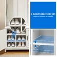 thumbnail image 4 of Dextrus 4-in-1 Coat Rack with 14 Hooks, Farmhouse Hall Tree with Storage Bench, Coat Hanger, Shoe Cabinet, White, 4 of 9
