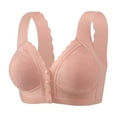 thumbnail image 4 of MEICHEN Wireless Daisy Bras for Middle and Elderly Women Fashion Solid Plus Size Front Closure Underwear Seamless Bralettes, 4 of 5