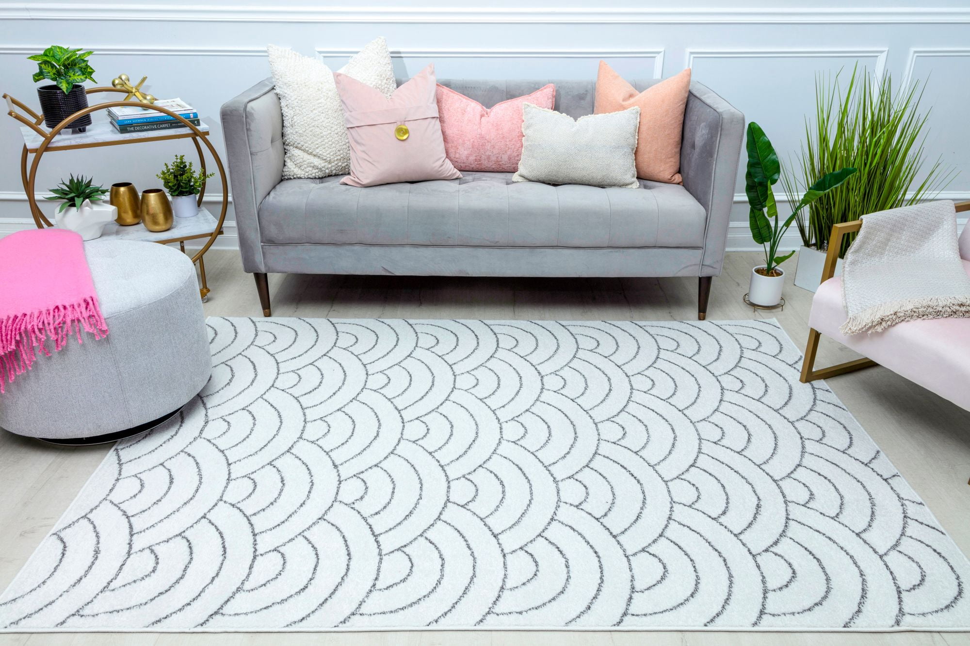 Mason Brooks Azure AZ35A Cloudy White Geometric Contemporary Ivory Area Rug, 8'3" X 10'0"