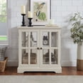 thumbnail image 3 of 32" Curio Display Cabinet with LED Light Strip and Adjustable Glass Shelves, Lighted Curio Display Showcase with Lattice Doors, Elegant Storage Cabinet for Home Decor, White, 3 of 9