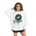 thumbnail image 2 of Women's Gameday Couture  White Philadelphia Eagles Script Logo Oversized Premium Fleece Pullover Sweatshirt, 2 of 7