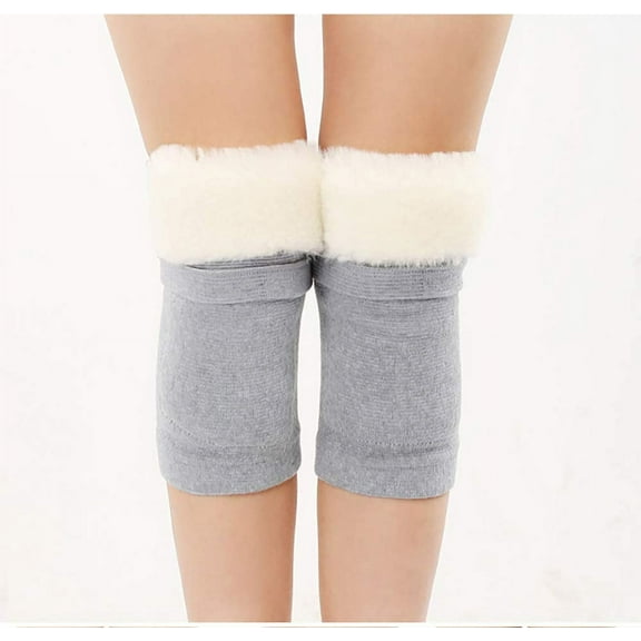 Winter Knee Warmers,Thicken Lined Knee Warmers- Knee Warmers for Women Men,Knee Joint Brace Support Pads Winter Warmer Supplies for Arthritic Knees,Christmas Gifts(Gray,Size L)