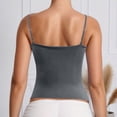 thumbnail image 5 of TrendOFT Basic Tank Tops for Women Square Neck Slim Fit Spaghetti Strap Caim Shirts Summer Y2K Going Out Fitted Top Dark Gray S, 5 of 7