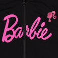 thumbnail image 4 of Sudadera con capucha Barbie para niñas pequeñas, tejido French Terry, con cremallera, negra 6, 4 of 8