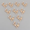 thumbnail image 2 of KLKCMS 10 Pieces Pearls Leaf Charms Pendant Alloy Jewelry Making Craft Gold A32, 2 of 9