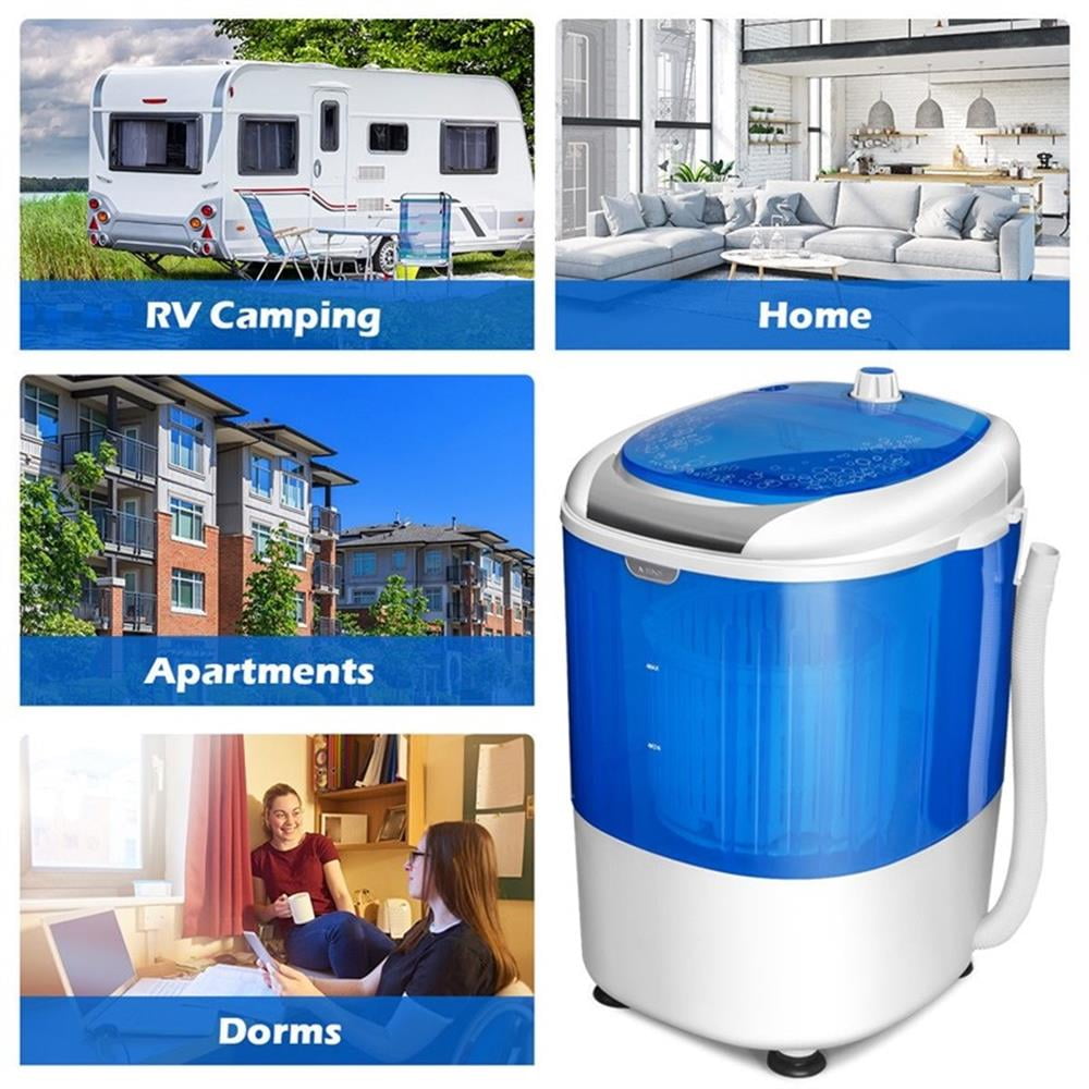 Pemberly Row 5.5lbs Portable Mini Washing Machine Laundry Spin Dryer Blue