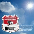 thumbnail image 6 of Video Surveillance Property Protected By Video Surveillance. No Trespassing Loitering Soliciting (5 Pack) 12 inch X 12 inch Shield-Shaped Rust-Free Aluminum Metal Signs Made in the USA, 6 of 7