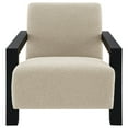 thumbnail image 2 of Fitz Accent Chair, Soft Latte Beige Boucle Cushions, Black Wood Arms, 2 of 5