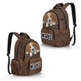 thumbnail image 2 of Xixirimido Custom Name 17" School Backpack for Boys Girls Multi-pocket Bookbags Elementary High School Bookbag Daypacks School Bag for Students Dachshund Dog Daisy Print, 2 of 8
